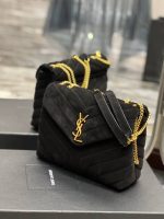 Saint Laurent Loulou Small Flap Bag Suede Black 25Cm - Image 7