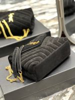 Saint Laurent Loulou Small Flap Bag Suede Black 25Cm - Image 8