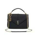 Saint Laurent College Large Chain Bag Black 25Cm 600278Brm071000