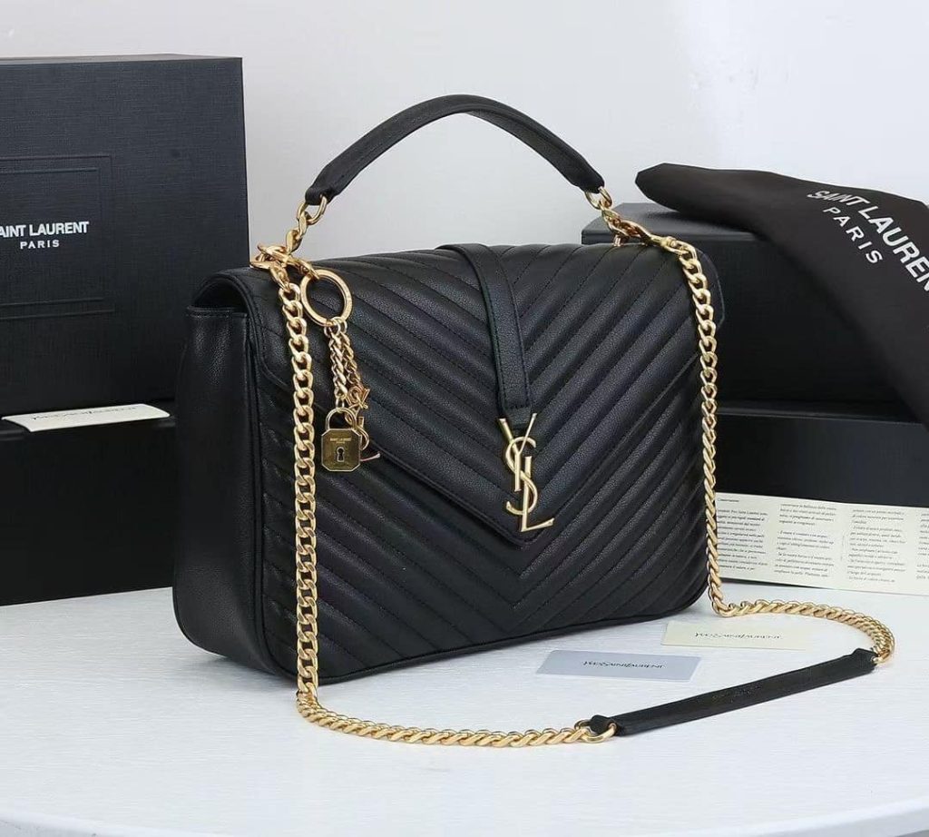 Saint Laurent College Large Chain Bag Black 25Cm 600278Brm071000 - Image 9