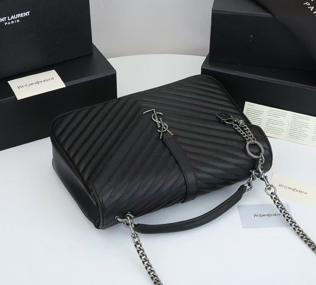 Saint Laurent College Large Chain Bag Black 32Cm 600278Brm041000 - Image 6