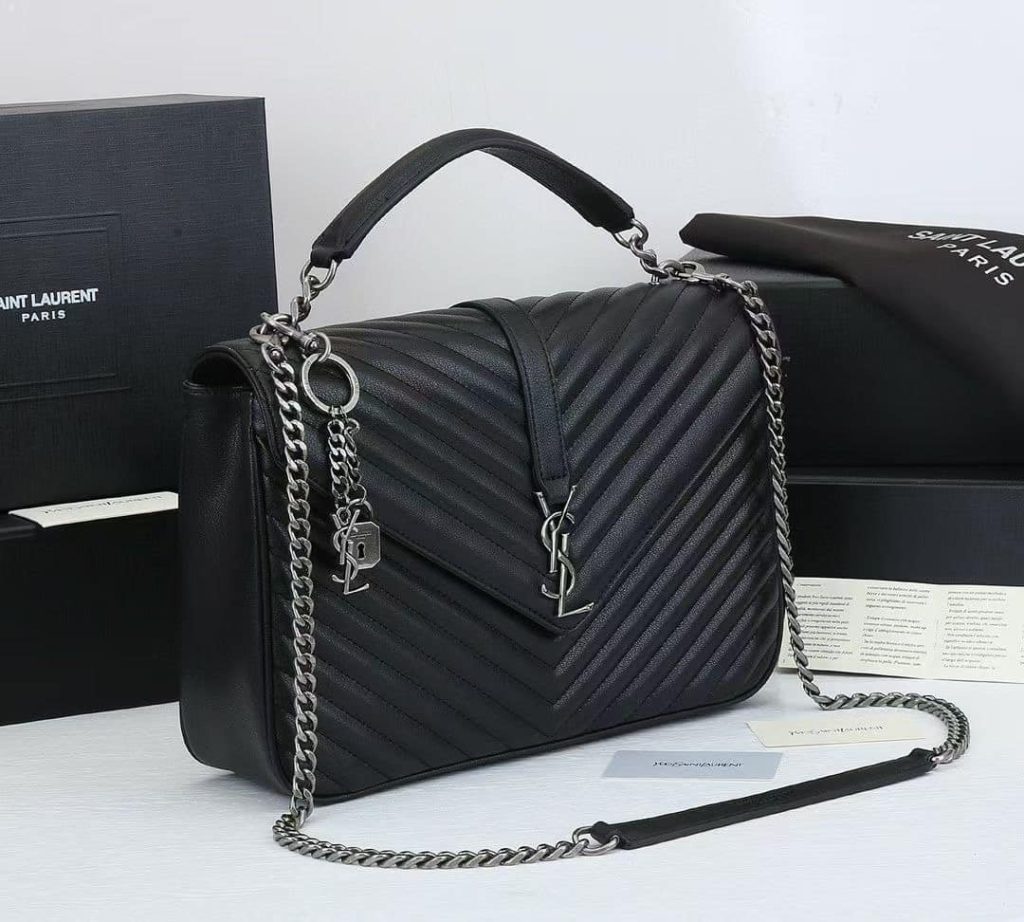 Saint Laurent College Large Chain Bag Black 32Cm 600278Brm041000 - Image 8