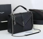Saint Laurent College Large Chain Bag Black 32Cm 600278Brm041000 - Image 8