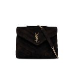 Saint Laurent Loulou Small Flap Bag Suede Black 25Cm