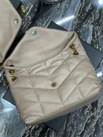 Saint Laurent Puffer Medium In Leather Gold Hardware Beige 35cm 5774751EL072721 - Image 9