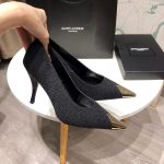 Saint Laurent Vesper Leather Trimmed Bouclé Pumps Black - Image 6