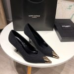 Saint Laurent Vesper Leather Trimmed Bouclé Pumps Black - Image 7