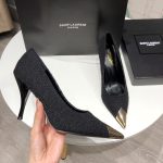 Saint Laurent Vesper Leather Trimmed Bouclé Pumps Black - Image 8