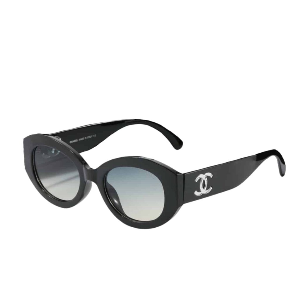 Chanel Oval Sunglasses Acetate And Nylon Black - Image 2