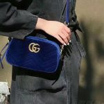 Gucci Small Gg Marmont Camera Bag Velvet Dark Blue 23Cm - Image 4