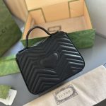 Gucci Gg Marmont Mini Top Handle Bag Black And Black 22Cm 702563 Dtdfv 1000 - Image 7
