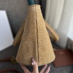 Celine Supple Small Triomphe Classic Panier In Raffia Tan 25Cm - Image 6