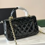 Chanel Mini Classic Handbag With Top Handle Black 20cm As2431 B18237 94305 - Image 4