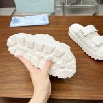 Prada Quilted Leather Platform Sandals White - Image 7
