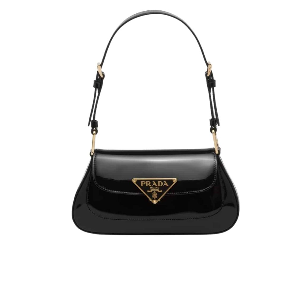 Prada Patent Leather Shoulder Bag In Cherry Black 25Cm 1Bd355 069 F03Kj V Hto - Image 2