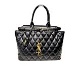 Saint Laurent Leather Leather Handbag Black 33Cm