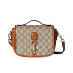 Gucci Gg Emblem Mini Shoulder Bag Beige And Dark Brown 20Cm ‎815211 Fad6L 9758