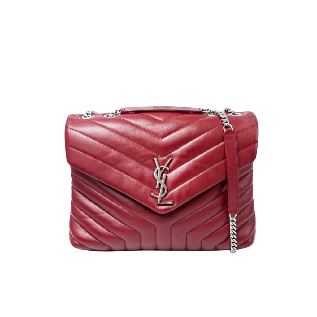Saint Laurent Loulou Small Chain Bag Wine Red 25cm - Image 2