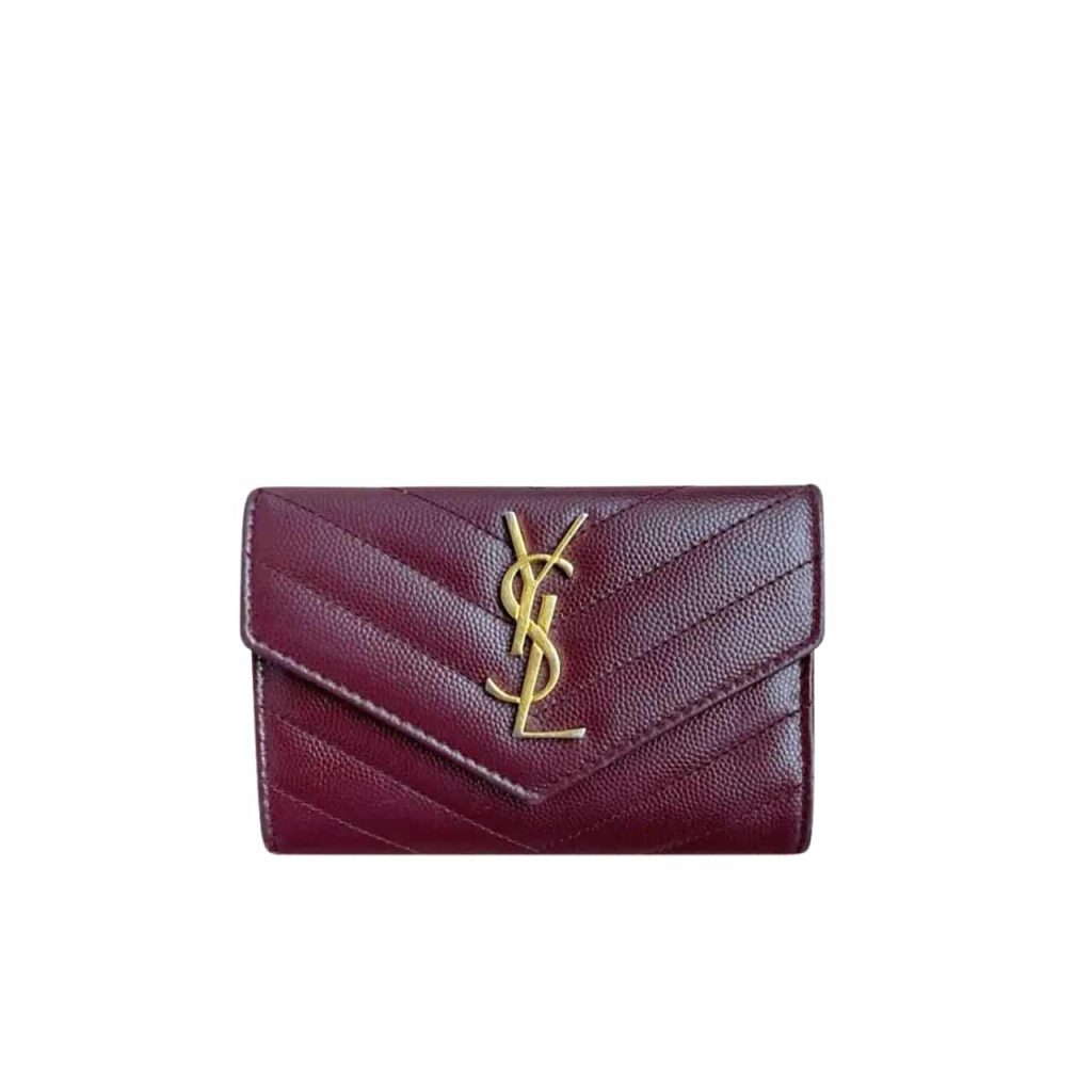 Saint Laurent Cassandre Matelassé Small Envelope Wallet In Grain De Poudre Leather 11Cm - Image 2