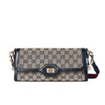 Gucci Luce Small Shoulder Bag Beige And Blue Original 27Cm 786027 Fadac 8559