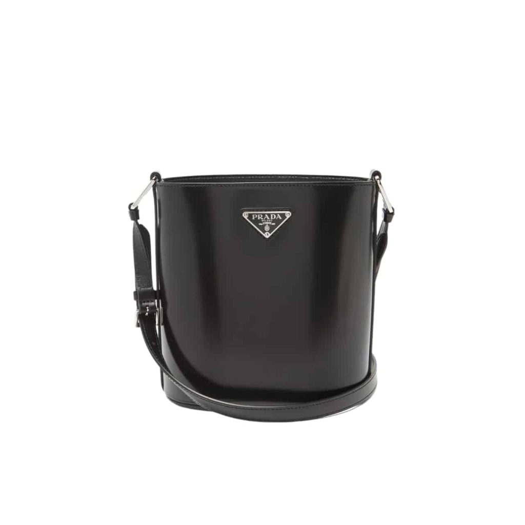 Prada Spazzolato Bucket Bag Black 17Cm - Image 2