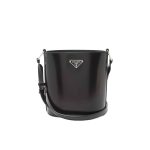 Prada Spazzolato Bucket Bag Black 17Cm
