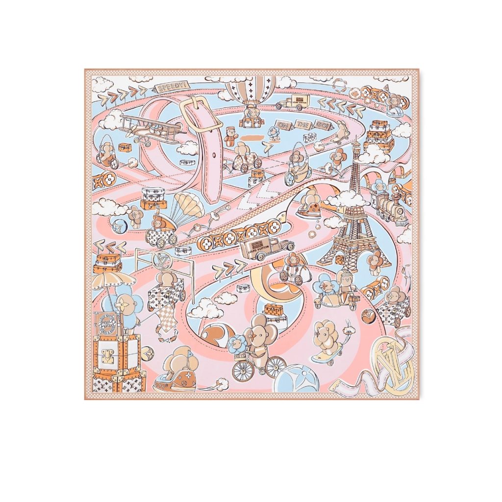 Louis Vuitton Vivienne 90 Speedy Square Silk Scarf Light Pink 90cm M79155 - Image 2