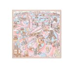 Louis Vuitton Vivienne 90 Speedy Square Silk Scarf Light Pink 90cm M79155