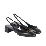 Prada Triangle Logo Bow Slingback Pump In Black - Image 9
