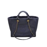 Chanel Shopping Bag Dark Blue 33Cm As3351 B17399 Nzb99
