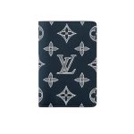 Louis Vuitton Pocket Organizer Monogram Leather Navy Blue 7Cm M83378