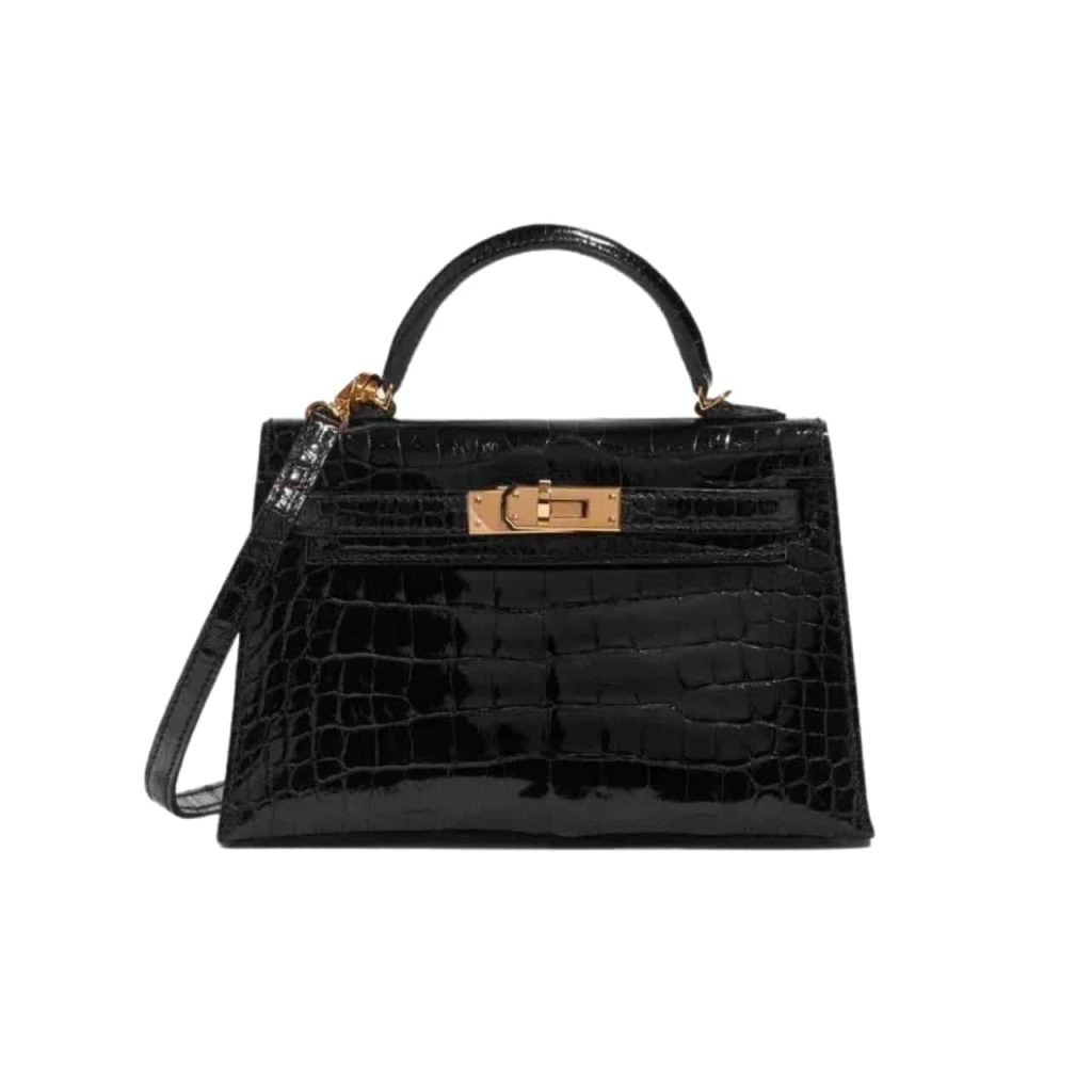 Hermès Kelly Alligator Gold Buckle Black 22Cm - Image 2