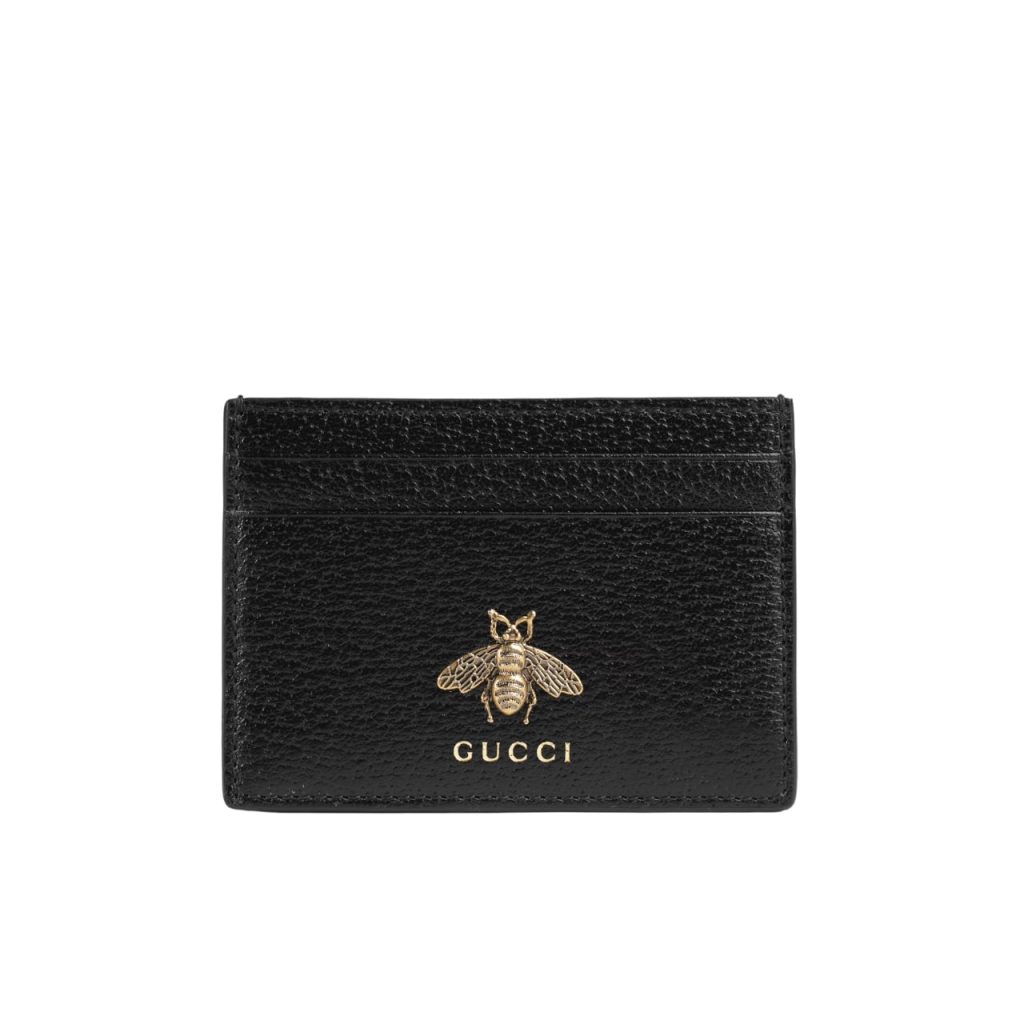 Gucci Animalier Leather Card Case Black 10cm 523685 Dj20t 1000 - Image 2