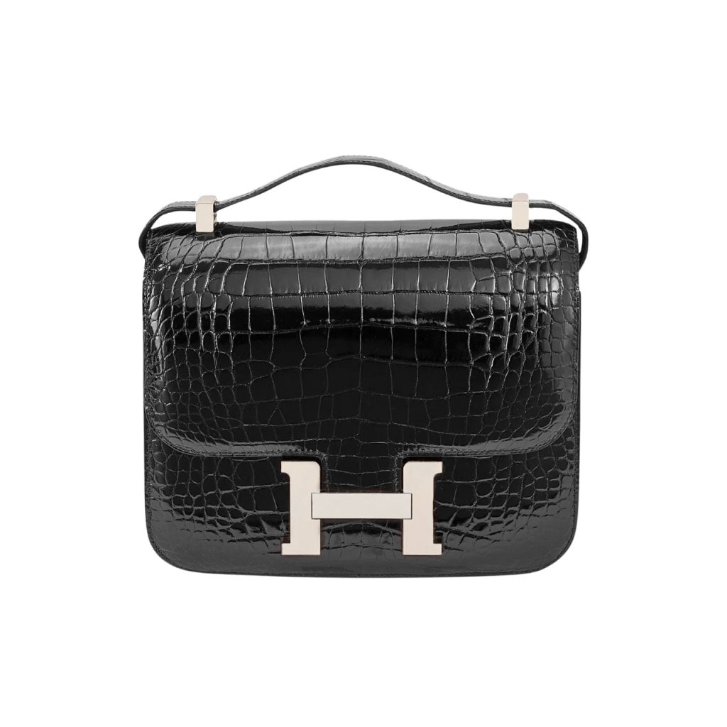 Hermès Mini Constance 19 Shiny Alligator Palladium Hardware Black 19Cm - Image 2