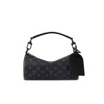 Louis Vuitton Soft Polochon Monogram Macassar Canvas Black 34Cm M46796