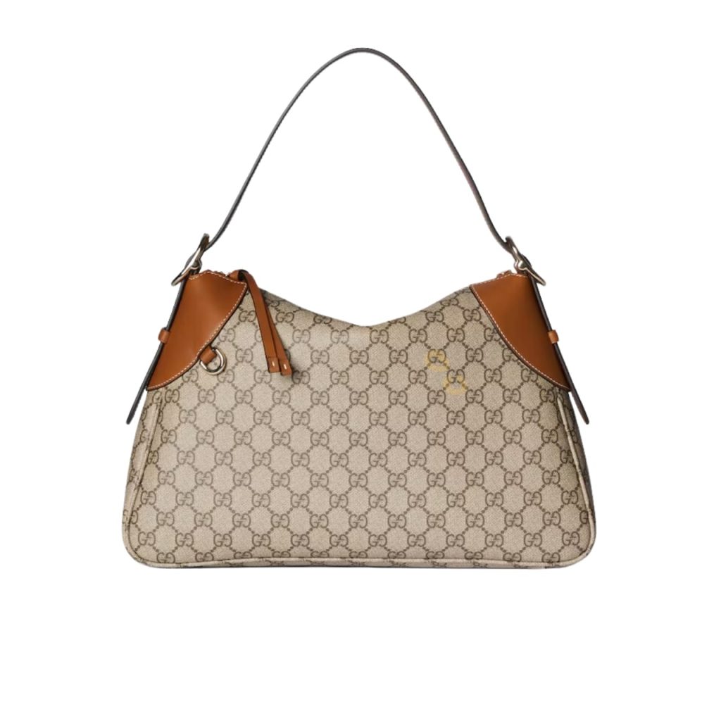 Gucci Gg Emblem Small Shoulder Bag Beige And Dark Brown 30Cm 815218 Faeaa 9762 - Image 2