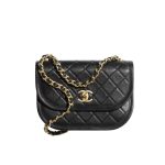 Chanel Crossbody Bag Leather And Gold Tone Metal Black 23Cm As4845 B16235 94305