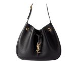Saint Laurent Paris Vii Small Hobo In Grained Leather Black 26Cm 796626Aaduu1000