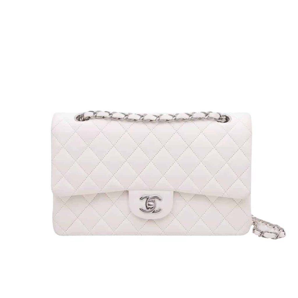 Chanel Classic Double Flap Bag White 25cm - Image 2