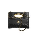 Chanel Clutch And Gold Plated Metal In Black 25Cm As5038 B17663 94305
