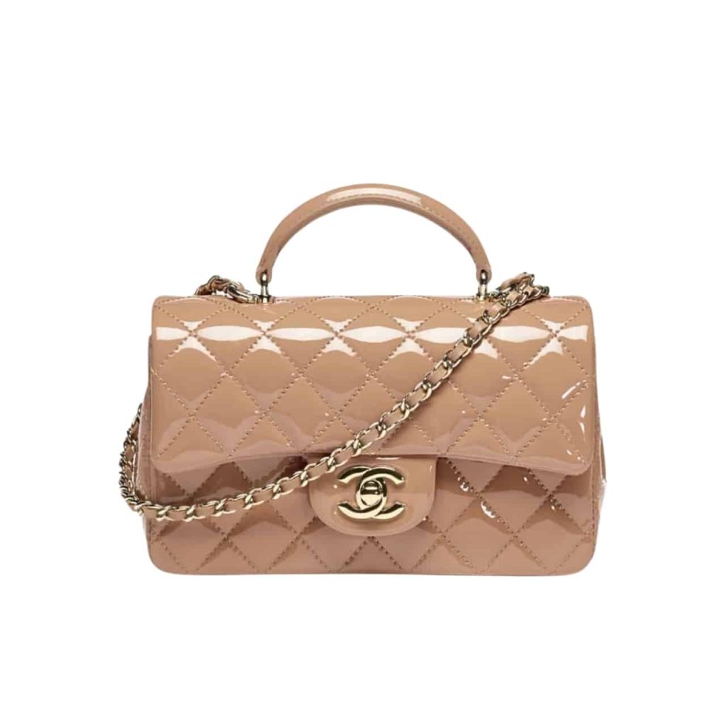 Chanel Mini Classic Bag With Top Handle Dark Beige 20Cm AS2431 B18237 NZW53 - Image 2