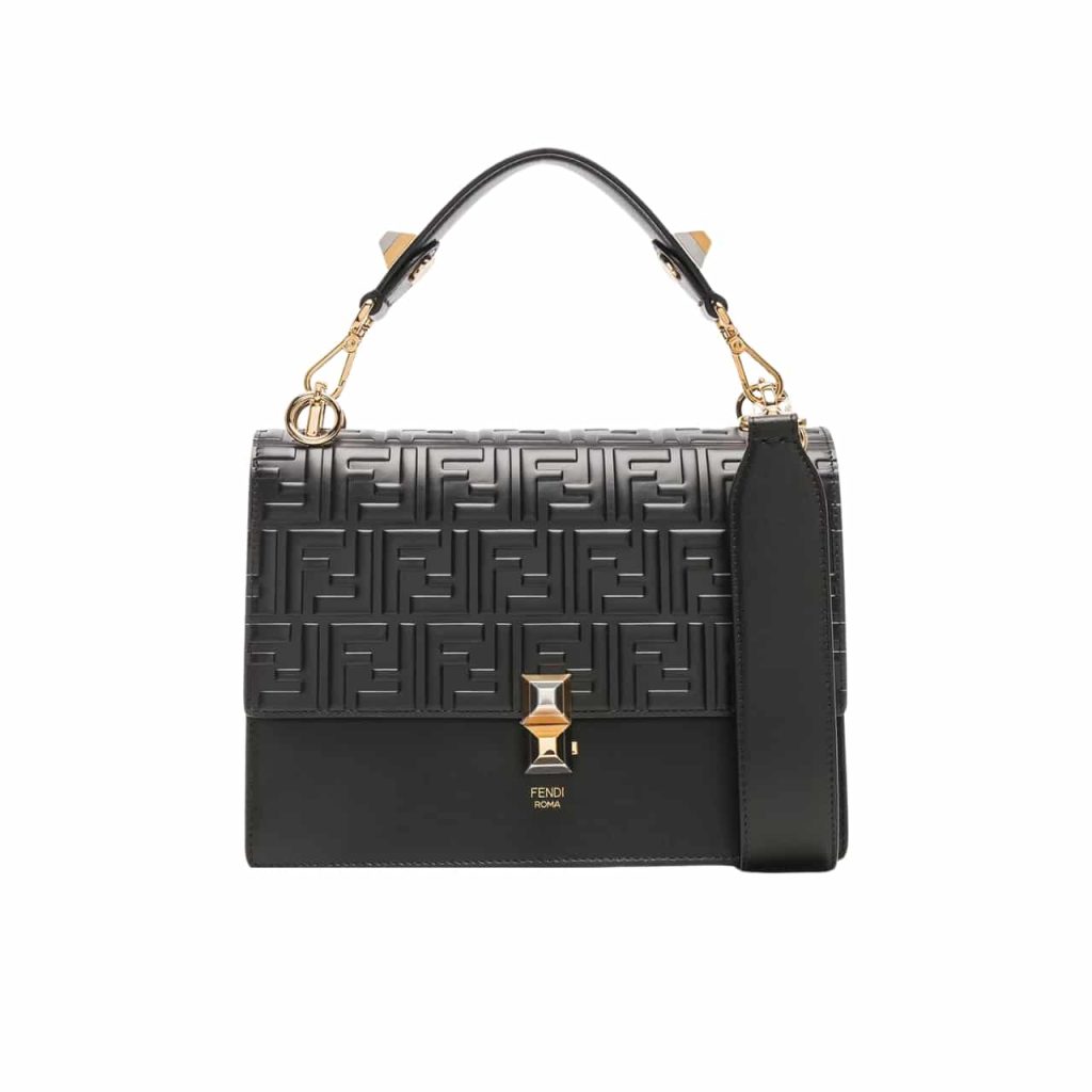 Fendi Logo Embossed Kan I Black 24Cm - Image 2