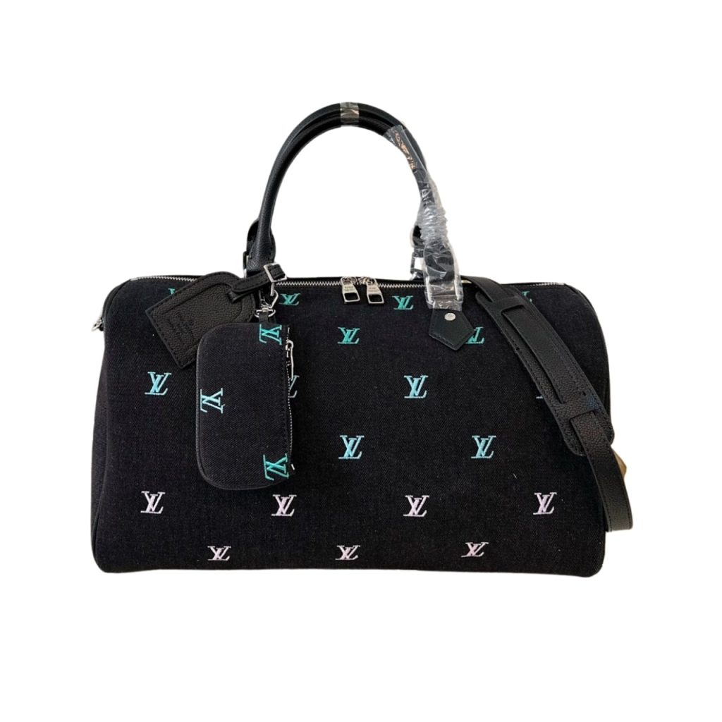 Louis Vuitton Keepall Bandoulière Black Denim 40cm - Image 2