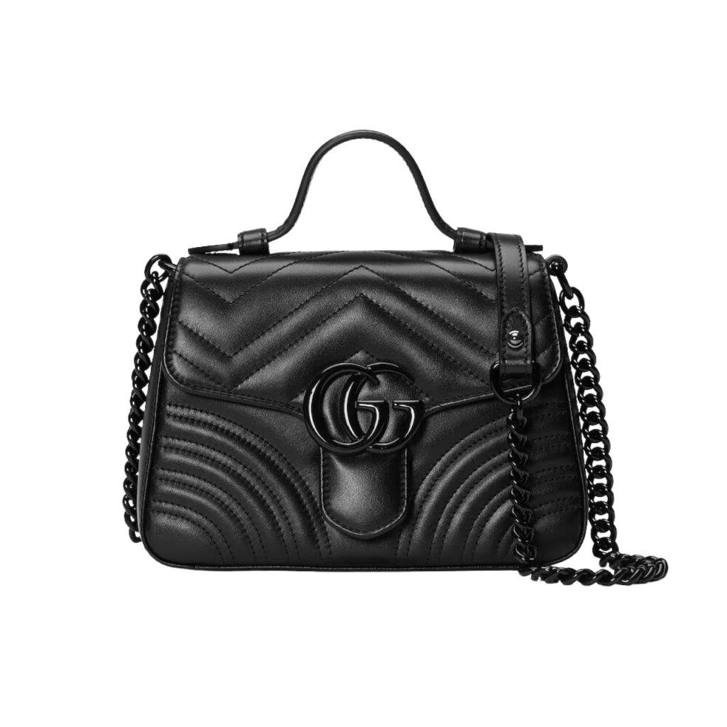 Gucci Gg Marmont Mini Top Handle Bag Black And Black 22Cm 702563 Dtdfv 1000 - Image 2