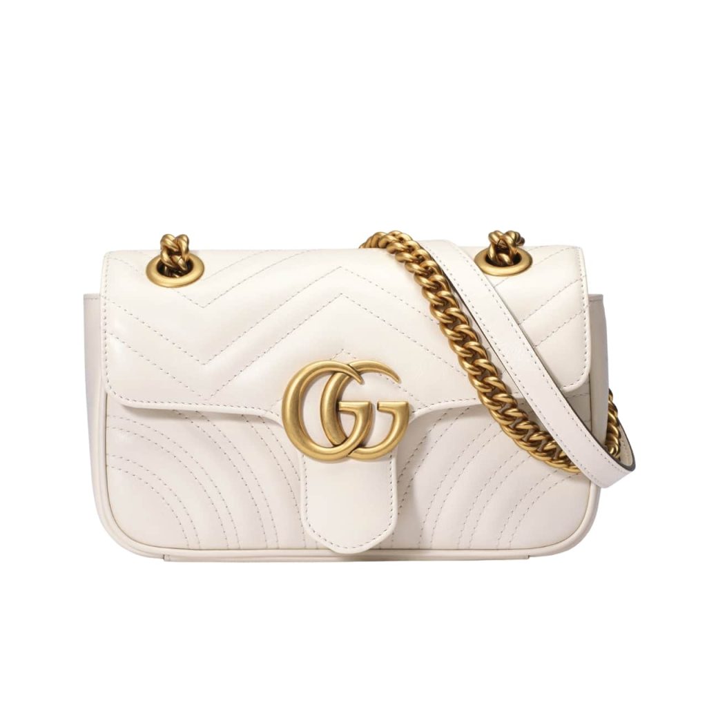 Gucci Gg Marmont Mini Shoulder Bag White Matelasse 22Cm ‎446744 Dtdit 9022 - Image 2