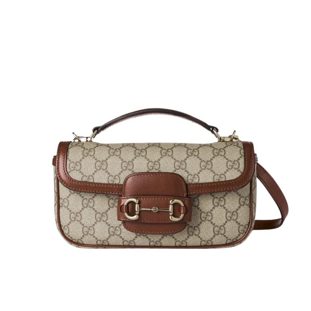 Gucci Horsebit 1955 Small Top Handle Bag Beige And Brown 22Cm - Image 2