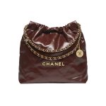Chanel 22 Large Handbag Dark Brown 41cm