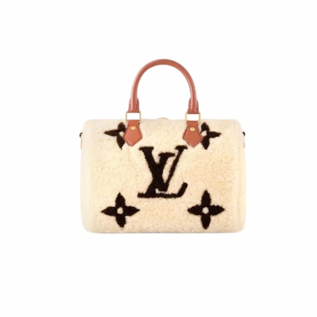 Louis Vuitton Speedy Bandouliere Monogram Teddy Fleece 25 White 25Cm - Image 2