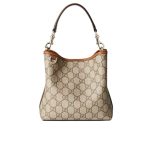 Gucci Gg Emblem Mini Bucket Bag Beige And Dark Brown 21Cm ‎815118 Fad6L 9758