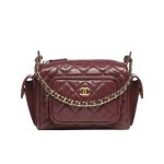 Chanel Small Camera Case Burgundy 25cm As5220 B18234 Nzv44